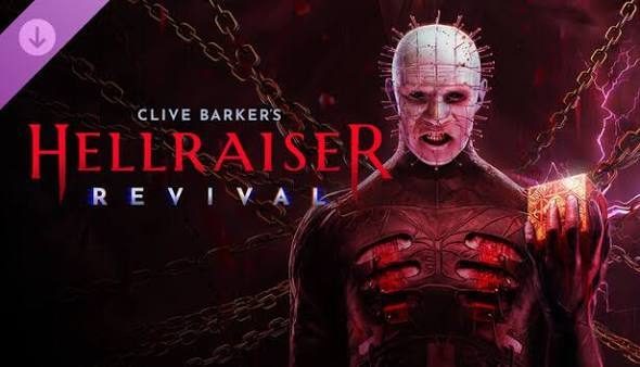 بوستر لعبة Hellraiser Revival وشخصية بينهيد محاطاً بالسلاسل